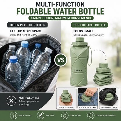 Multi-Function Foldable Water Bottle | Leakproof | BPA-Free | Travel & Outdoor Use